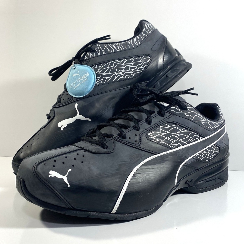 PUMA Mens Tazon 6 Wide Fracture FM Sneakers Black Size 12 (191175 03) with BOX